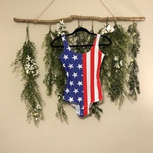 One-Piece American Flag Bathing Suit